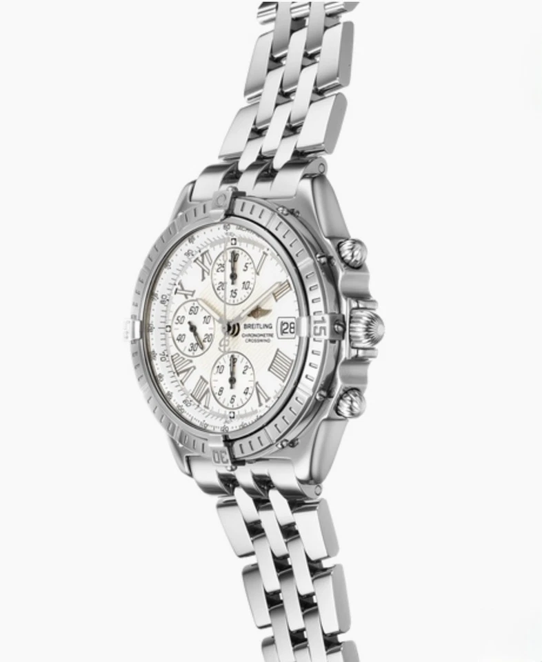 Breitling Cronógrafo 44mm A13355 Viento Cruzado Fecha Blanco Esfera Romana Automático COMO NUEVO Foto 3 de 4