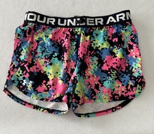 Under Armour Shorts Youth Large HeatGear Loose Fit Play Up Printed Multcolor