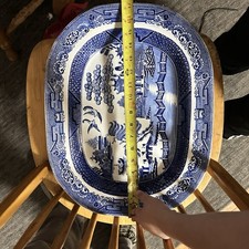 Blue & White Willow Pattern Oval Ceramic Plat...