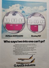 Airbus A300 A 300 A-300 Aircraft Picture Magazine Ad Vintage Flying Wall Art