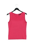 Karen Millen Women's T-Shirt UK 2 Pink Viscose with Cotton, Polyamide Basic