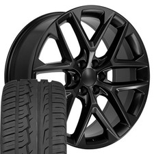 14078 Black 24x10 Wheels 30535r24 As Tires Set 6x5.5 28et