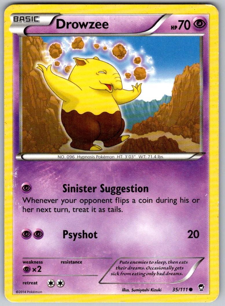 2014 Drowzee 35/111 Pokemon Furious Fists C