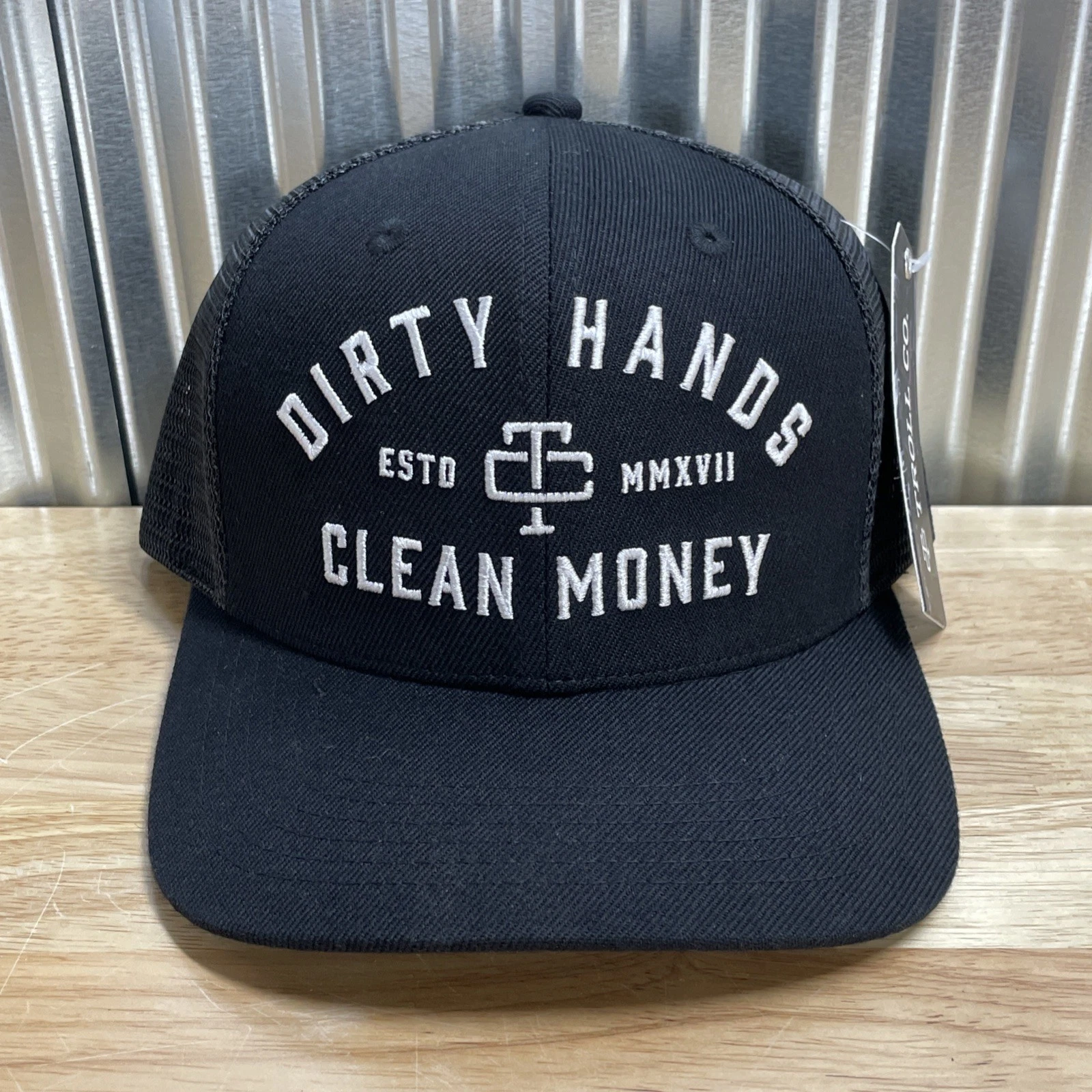 Troll Co. Dirty Hands Clean Money Curved Brim Hat Cap Black NEW