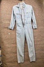 Lee Union-Alls Jumpsuit Womens Sz XS Blue Denim One Piece Coveralls Long Sleeve