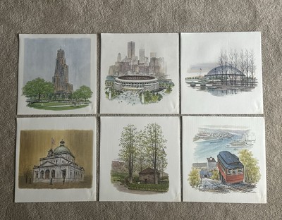 Pittsburgh Civic Arena Three Rivers Stadium etc Print Set Of 6 READ DESCRIPTION
