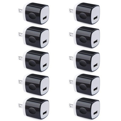 Wall Adapter 10 Pack,1A 5V Single Port Charger Power USB Plug Charging Cube B...