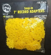 Flat Yellow Adapters / Inserts 100 for 7" 45rpm Vinyl Records 45s EP Single