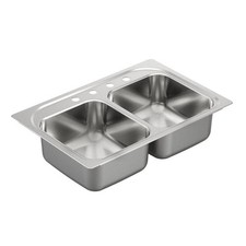 4-Hole 33x22 Stainless Steel Sink - 8 in. deep 18 gauge 304 stainless CO3322-8S.
