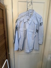 U.S. Air Force Man's Service Dress AF Blue 1550 Long Sleeve Shirt Size 16 1/2x34