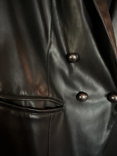 G By Juliana Chocolate Brown Faux Leather Buttery Soft Jacket Blazer Sz 1X - Picture 3 of 8