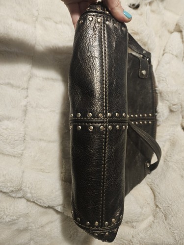 Autentica borsa a tracolla MICHAEL KORS in pelle nera con borchie stile hobo tasche 129 - Foto 9 di 9