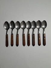 8 Place Oval Soup Spoons Washington Forge TOWN & COUNTRY Stainless USA 7"