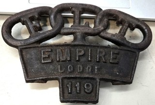 Antique Cast Iron Odd Fellows Empire Lodge 119 Grave Marker No Stake