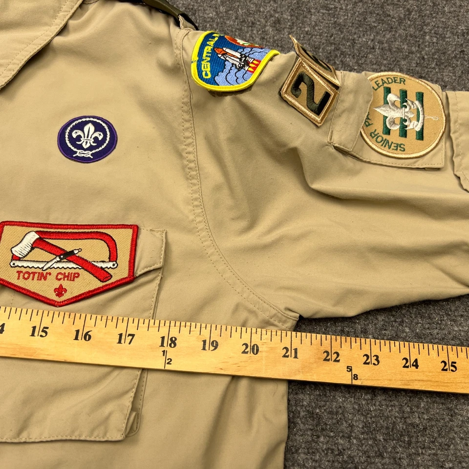 Boy Scouts of America Uniform Shirt Adult Small Button Up Pockets Collared - Image 4 of 4