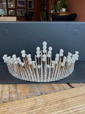 Exquisite aufwendige Tiara aus Gold, Perlen und Diamanten, wirklich atemberaubend! 