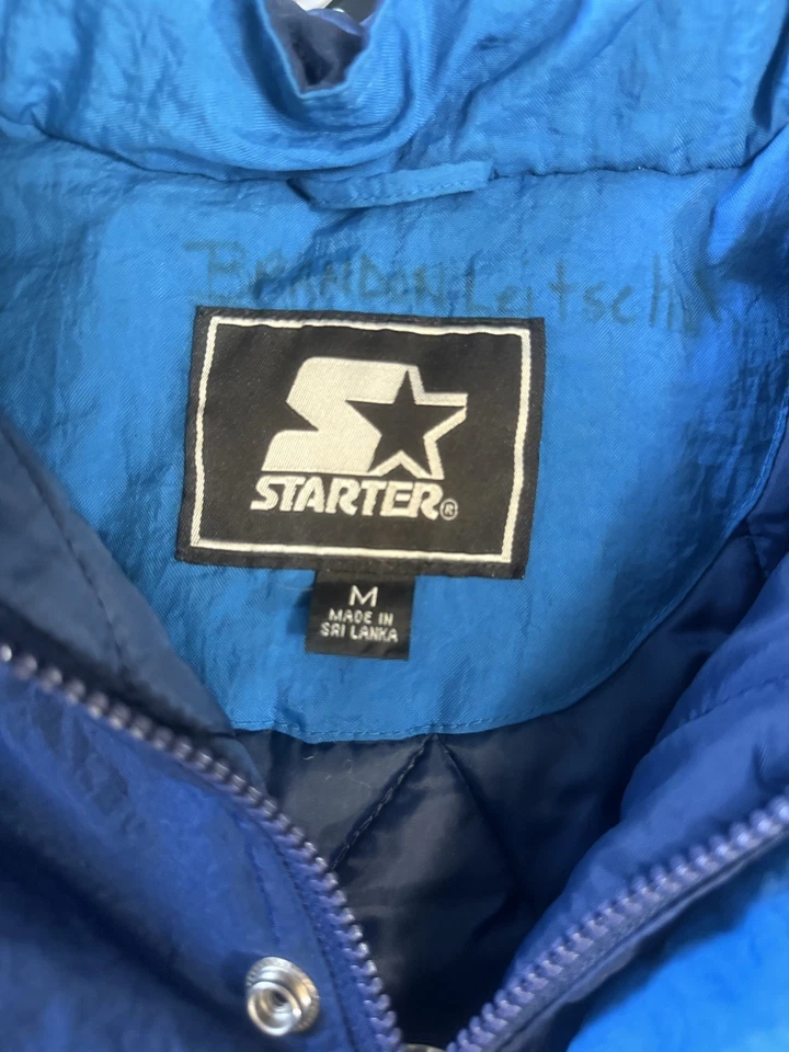 Chaqueta Pullover Vintage Años 90 NBA Azul Starter Niños Jóvenes Mediana Foto 2 de 4