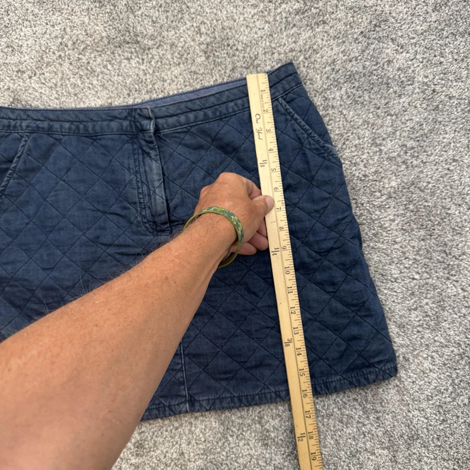 Topshop Moto Falda Mujer 34 Azul Acolchado Denim Mini Bolsillos tiro alto Informal Foto 3 de 4