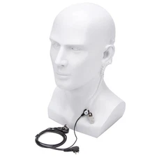 2Pin Covert Acoustic Tube Earpiece Headset Mic for Motorola Two Way Radios