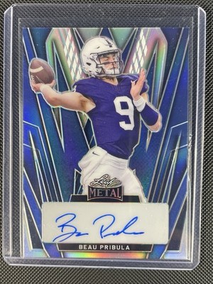 Beau Pribula RC Auto. 2024 Leaf Metal Football #d /9. Virginia Cavaliers 2026