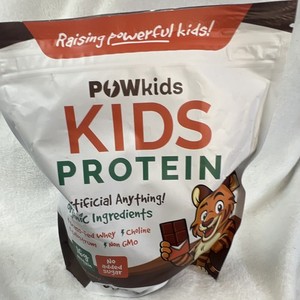 POWkids Grass-Fed Whey Protein Powder Chocolate Non GMO No Added Sugar 15Sv