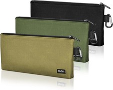 Tool Pouches Zipper Bag 3 Pack Heavy Duty Flat Bottom