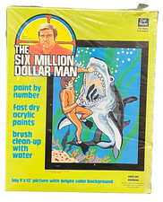 Vintage 1975 Six Million Dollar Man Paint by Number - 13201 Jaws of Death