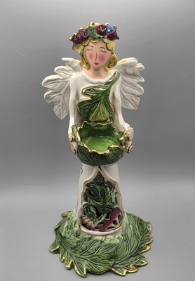 Blue Sky Clayworks Angel Tea Light Candle Holder by Heather Goldminc 12''