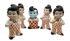 Vintage 1973 Big Boy Coin Bank Lot of 5 Plastic Figures Restaurant Advertising