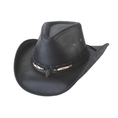 Bullhide Leather Briscoe Brim 3 3/8'' Cowboy Black Hat