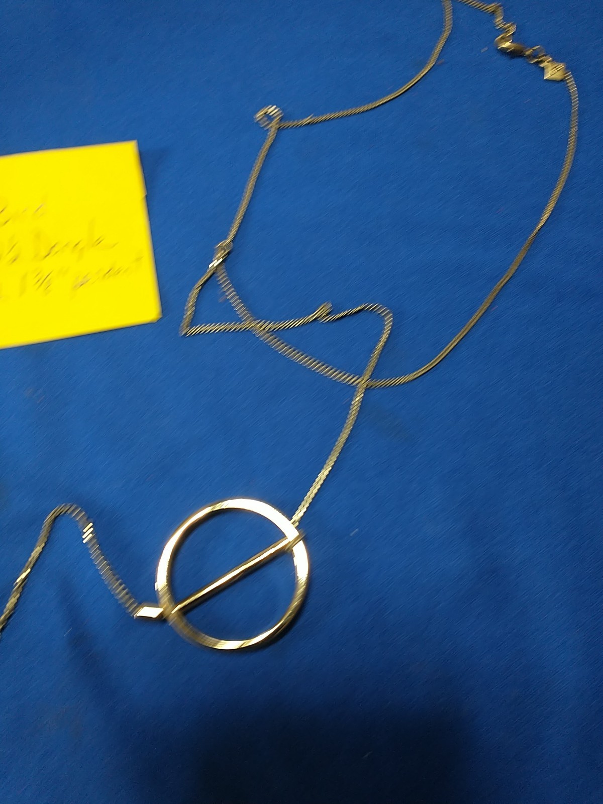 JENNY BIRD JB LARIAT GOLD TONE CHAIN NECKLACE 16"+ 12 1/2" DANGLE 1 3/8" PENDANT