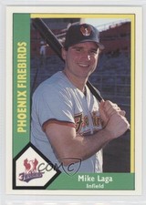 1990 CMC AAA Phoenix Firebirds Green Back Mike Laga #21 0q3