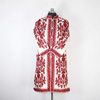 Kashmiri Jacket, embroidered silk jacket, long length coat, Bohemian Jacket, emb