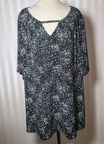Top Pullover Worthington Mujer Talla Grande 3X Manga Corta Elastizado Negro Blanco Nuevo con Etiquetas - Imagen 2 de 9