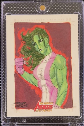 Marvel Complete Avengers Artist Sketch Card - She-Hulk by Jim Kyle