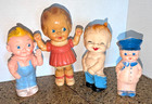 Vtg Rempel Mfg. Rubber Squeak Toy Sun Rubber lot of 4 USA policeman (N3) — photo 1