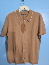 PJ Paul Jones Mens Size M NWT Short Sleeved Button Front Shirt