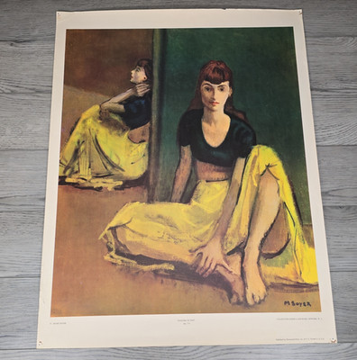 Moses Soyer Dancers At Rest Vintage Print 22 X 28 American Art 