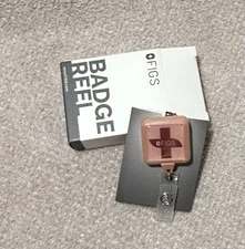 NWT Figs Badge Reel, Rare, Mauve/pink Sand Colored