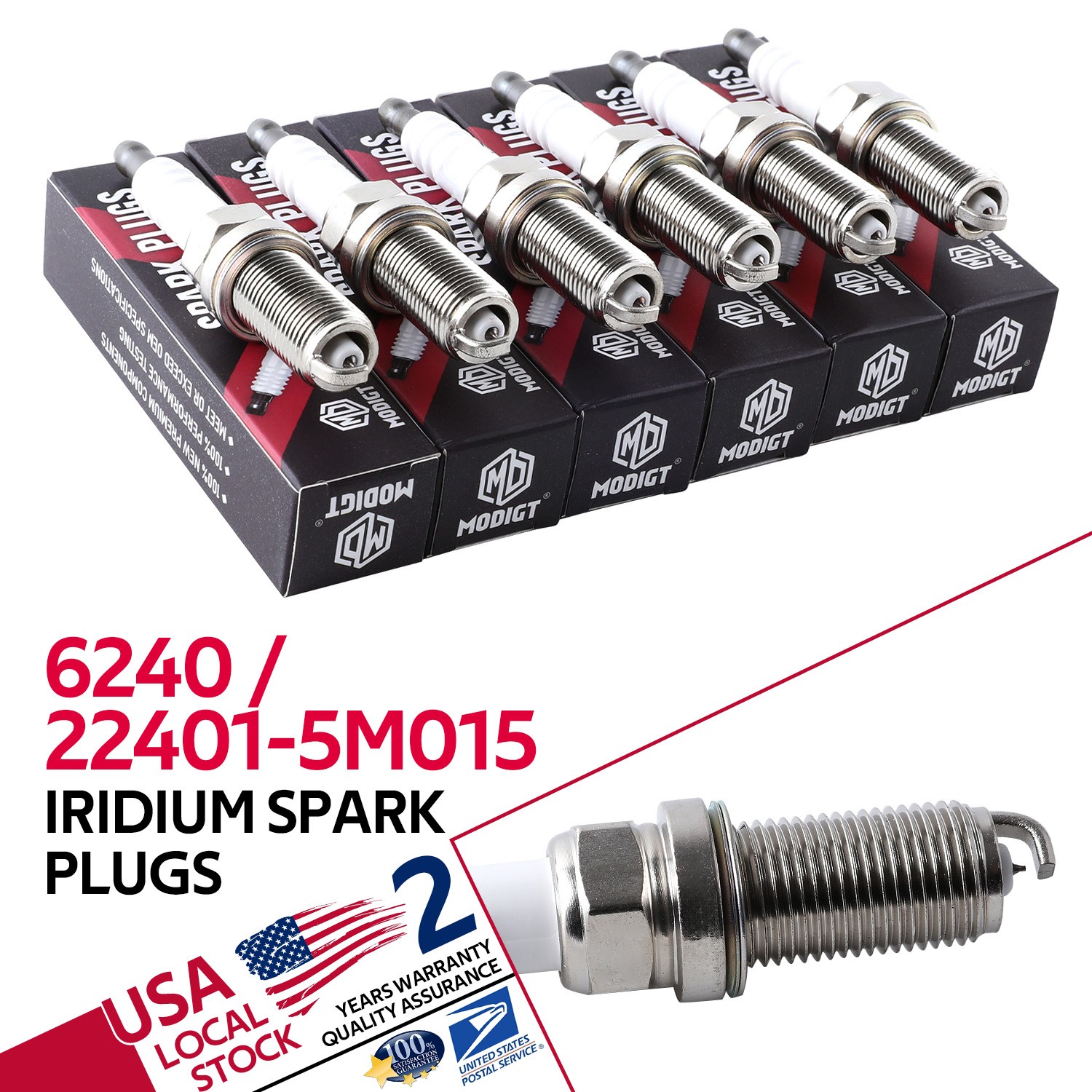 6pcs OEM 22401-5M015 Spark Plugs for Equator Frontier Quest Maxima Altima USA