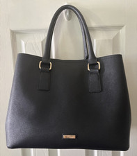 ALDO Black Tote Handbag Purse Red Lining Gold...