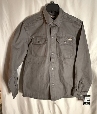 Dickies Men's Flex Duck Shirt Jacket Work Utility Outerwear gray  Medium NWT