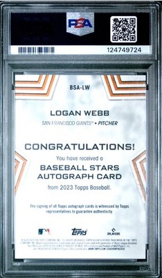 2023 Topps Series 2 - Baseball Stars Autographs Logan Webb