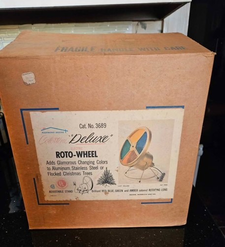 Vtg Christmas Tree Snapit Colortone Roto-Wheel Color Wheel w Box Works