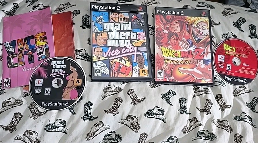 SONY PS2 DRAGONBALL Z BUDOKAI GTA: VICE CITY w/Manual Poster