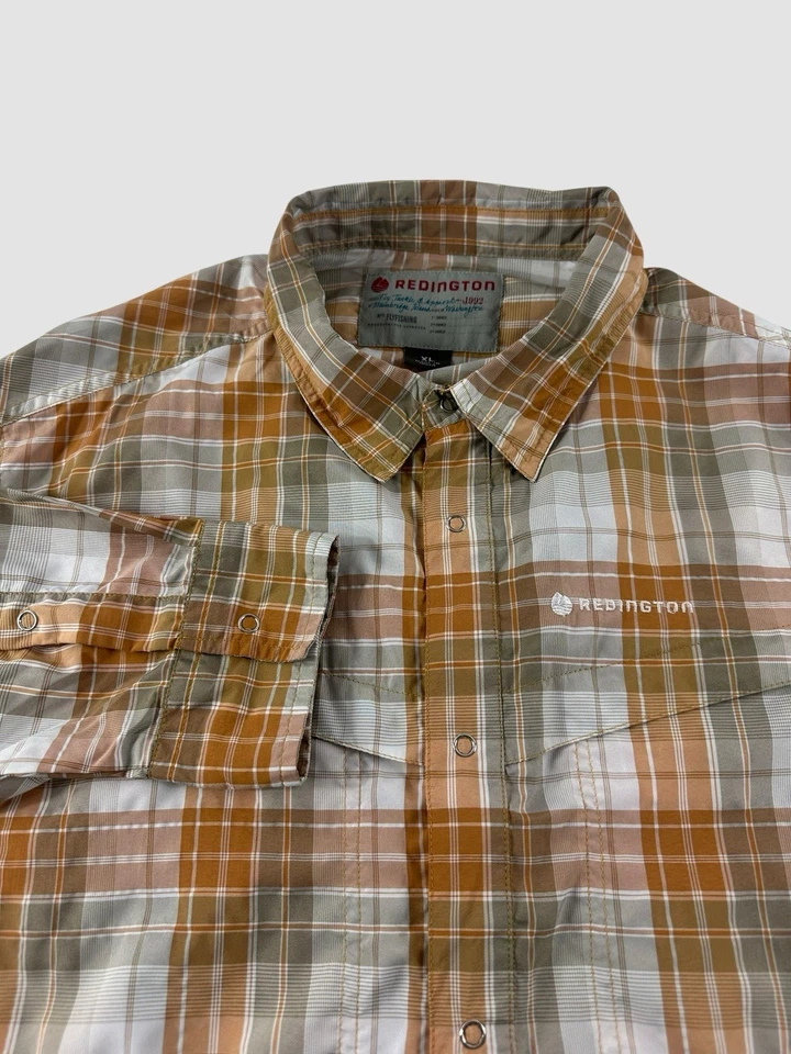 Camisa Redington Para Hombre XL A Cuadros Pesca Senderismo Camping Manga Larga Con Botones a Presión Foto 2 de 4