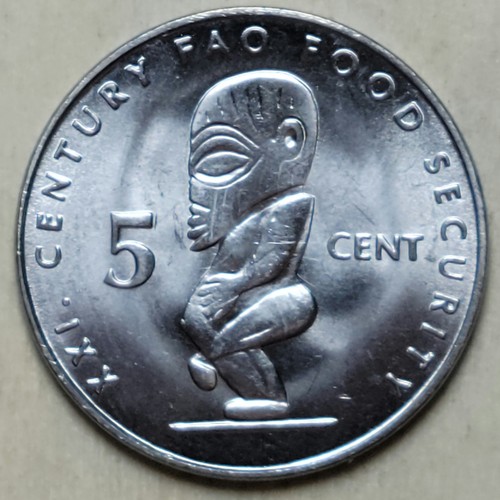 2000 -Cook Islands 5 Cents - Elizabeth II - Tangaroa Dong God - FAO Coin KM-369