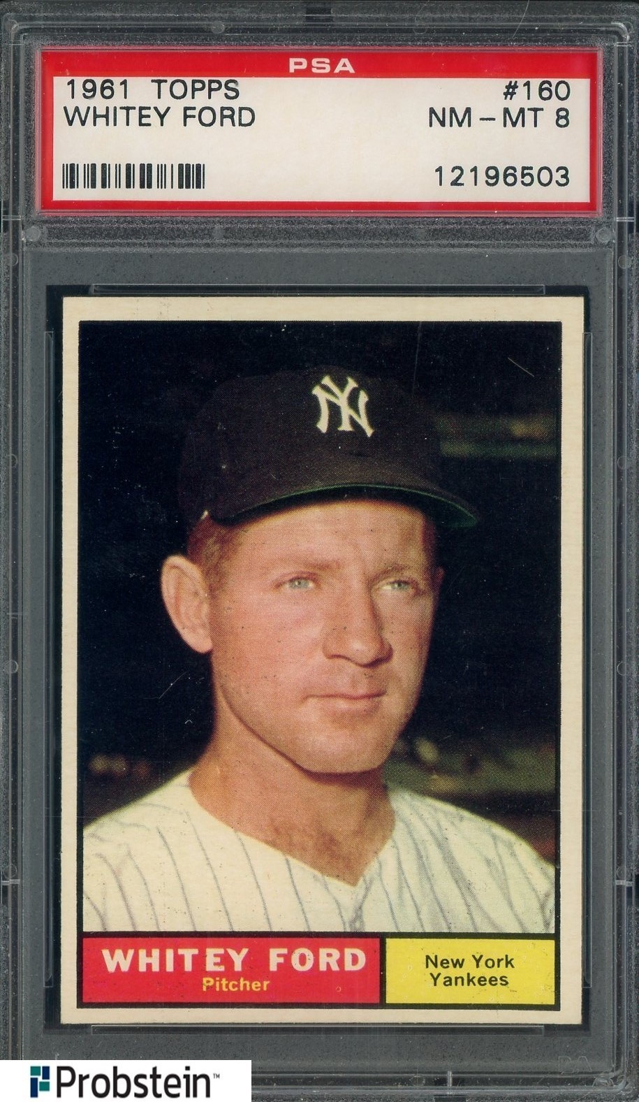 1961 Topps #160 Whitey Ford New York Yankees HOF PSA 8 NM-MT