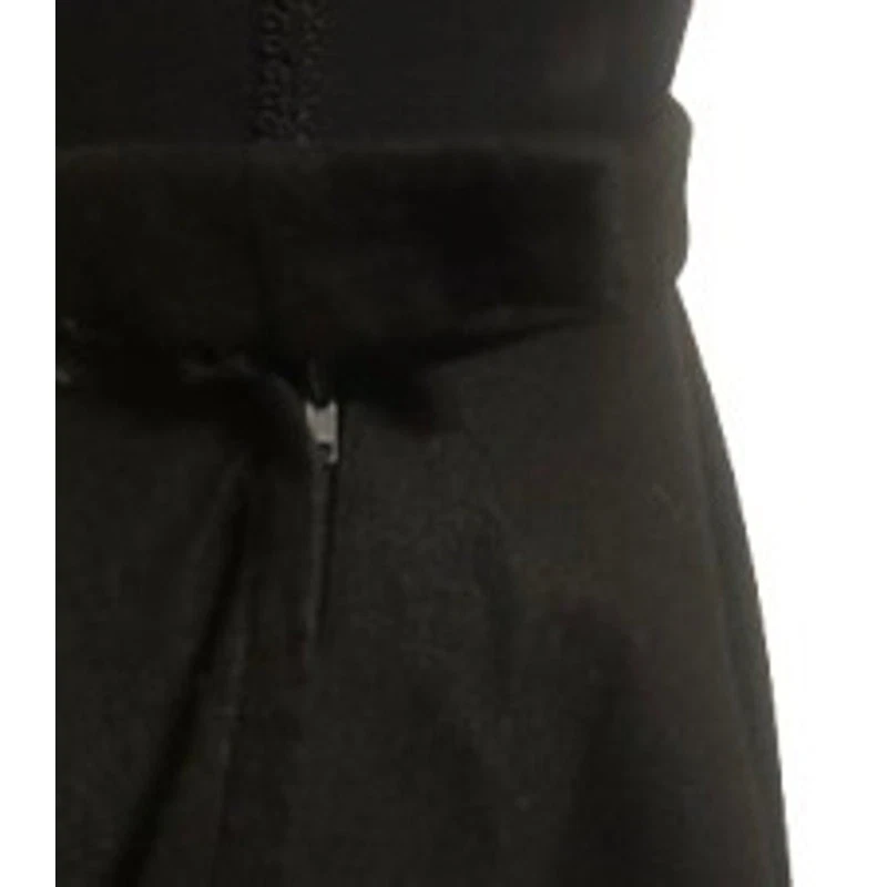 Falda caniche circular de lana de fieltro negro vintage hecha a mano de los años 50 con gato blanco felino Foto 4 de 4