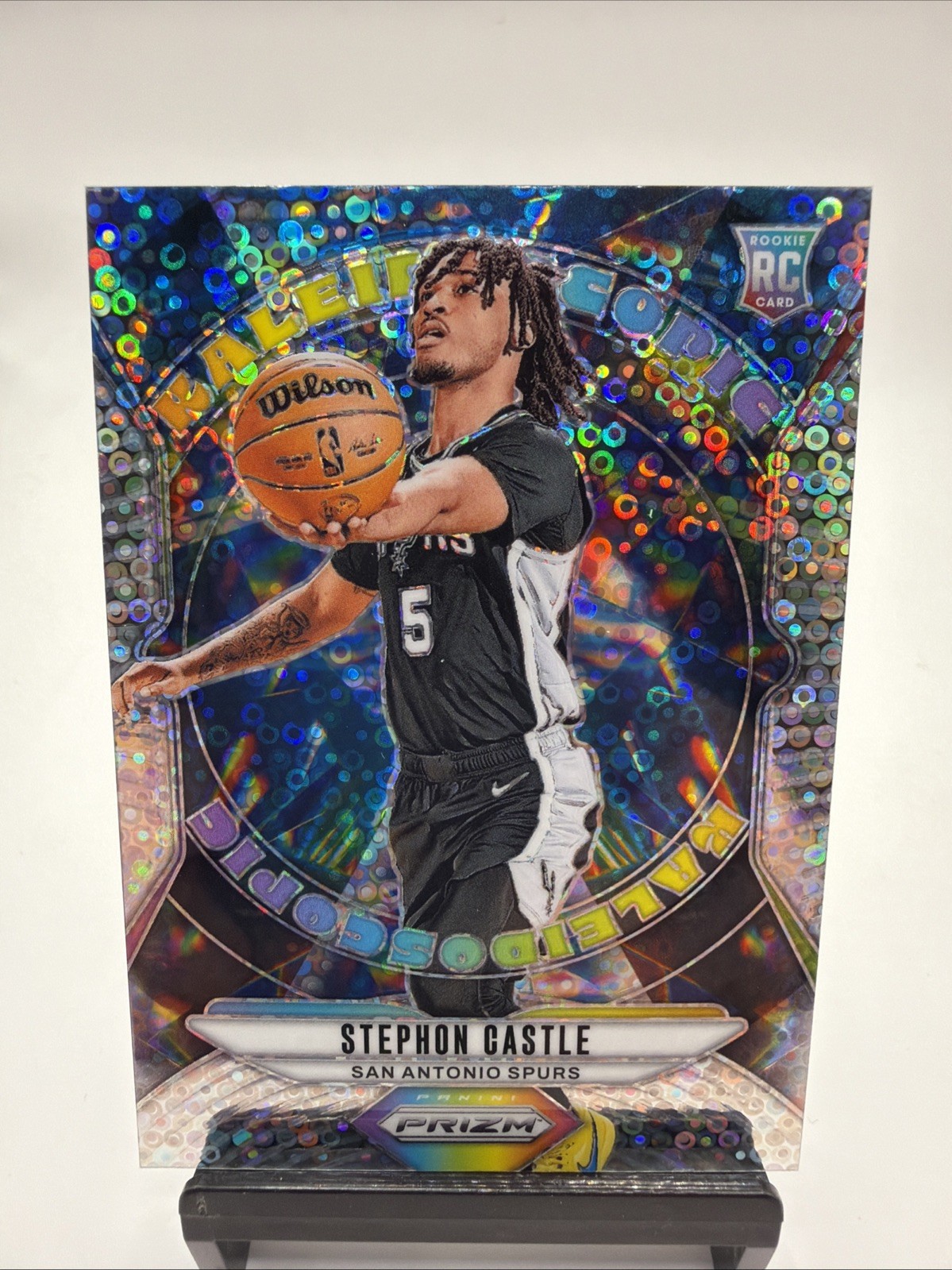 2024-25 Panini Prizm - Kaleidoscopic Stephon Castle #19 Fast Break Prizm (RC)